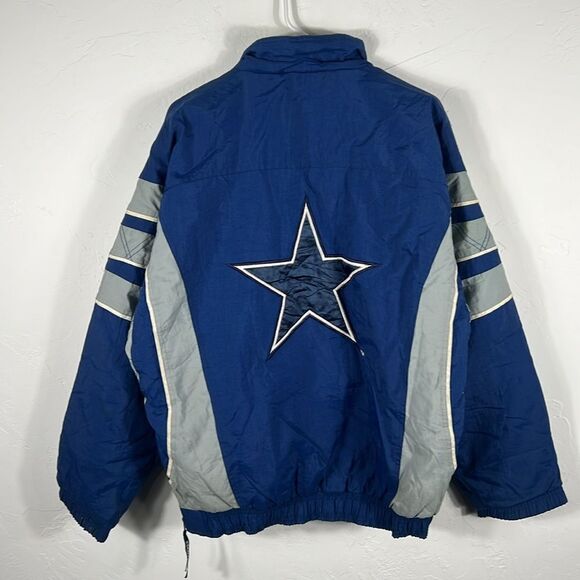 🔥🏈 Vintage DALLAS COWBOYS NFL ProLine Starter Puffer 1/2 Zip Jacket Men Sz Lg - Picture 6 of 14